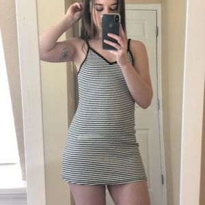 BDG Knit Ribbed Strappy-Back Mini Dress